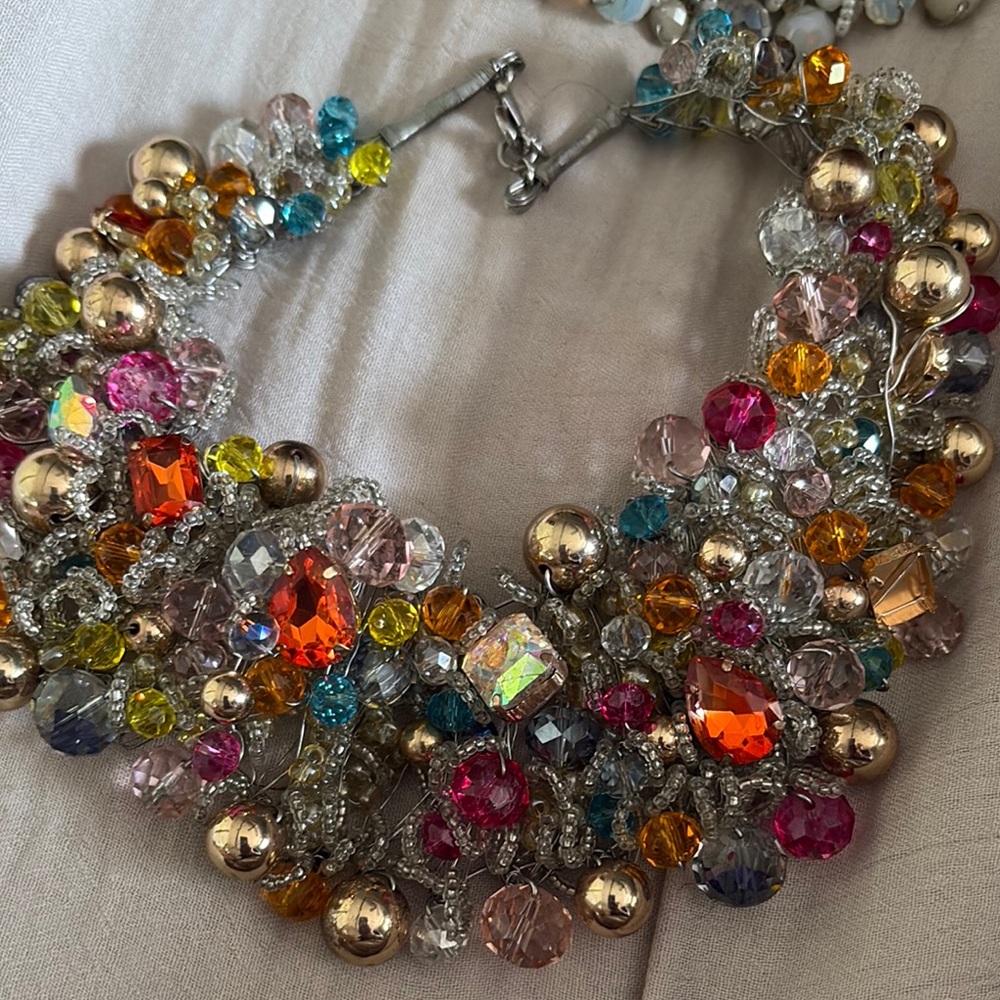 Aldo Orange and Pink Beaded Necklace